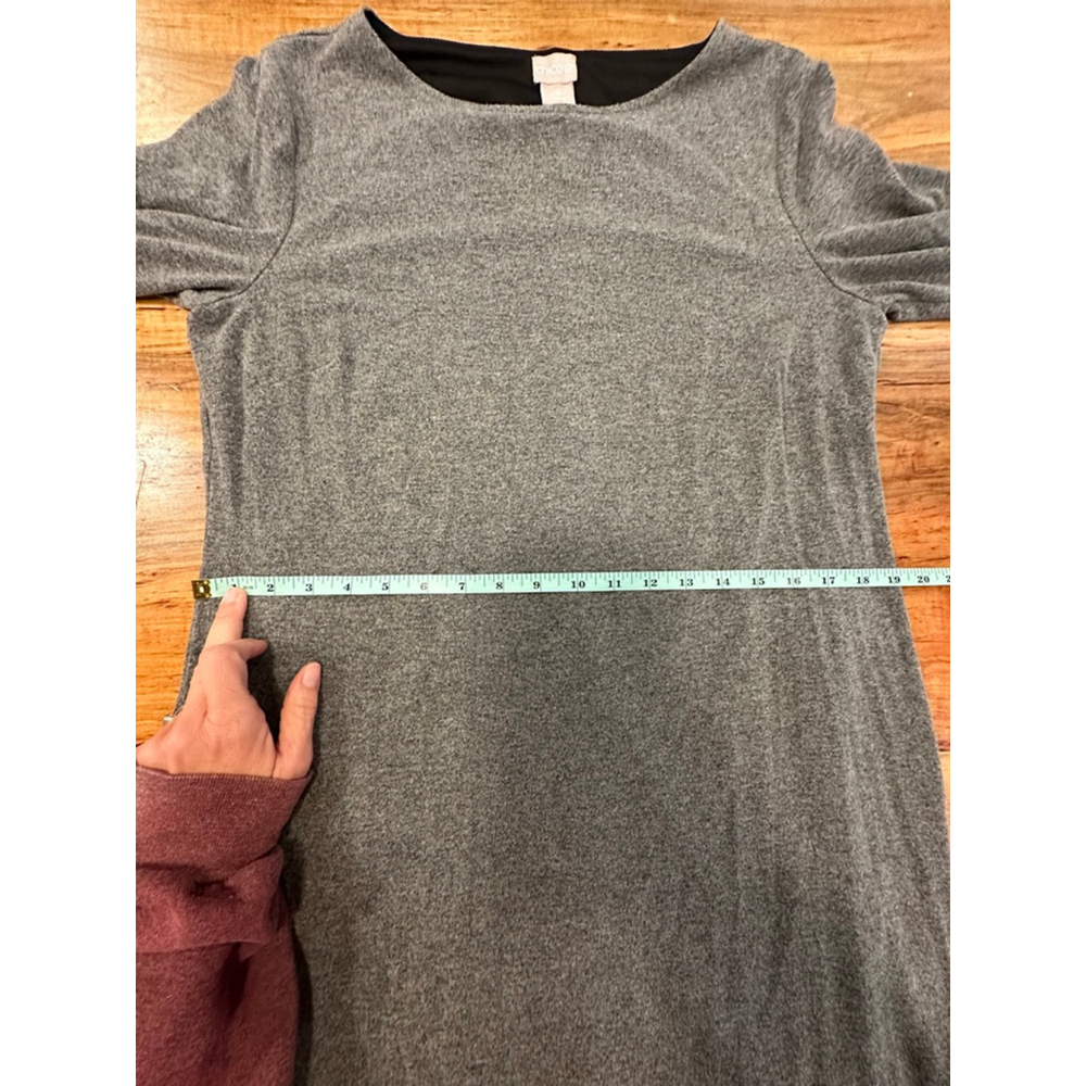 Women's Chico's Gray Midi Dress Size L - Picture 7 of 7